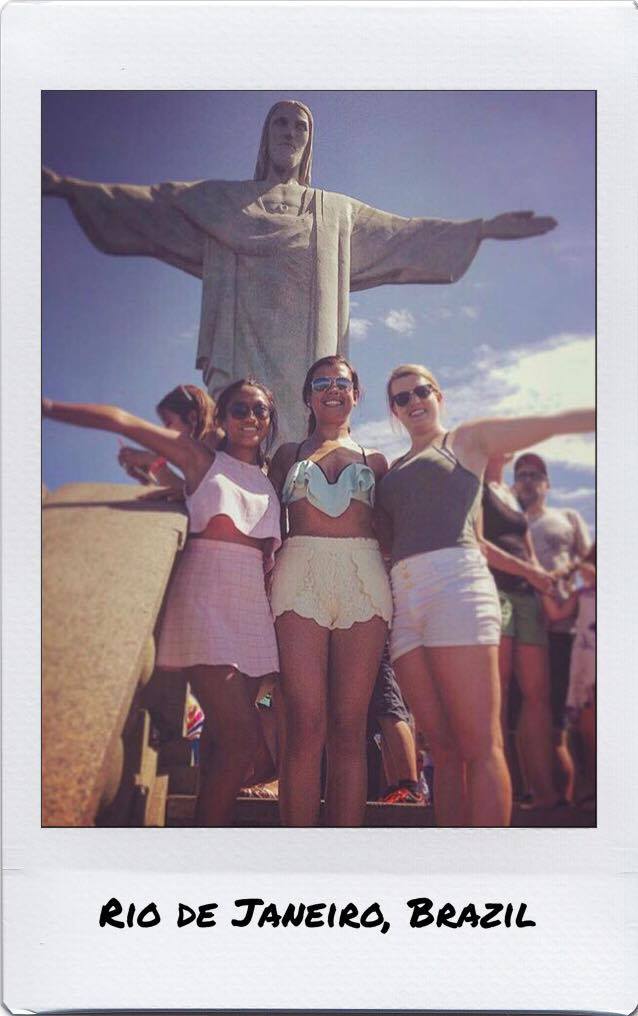 Mira, Desi & Tara at Christ The Redeemer in Rio De Janeiro, Brazil