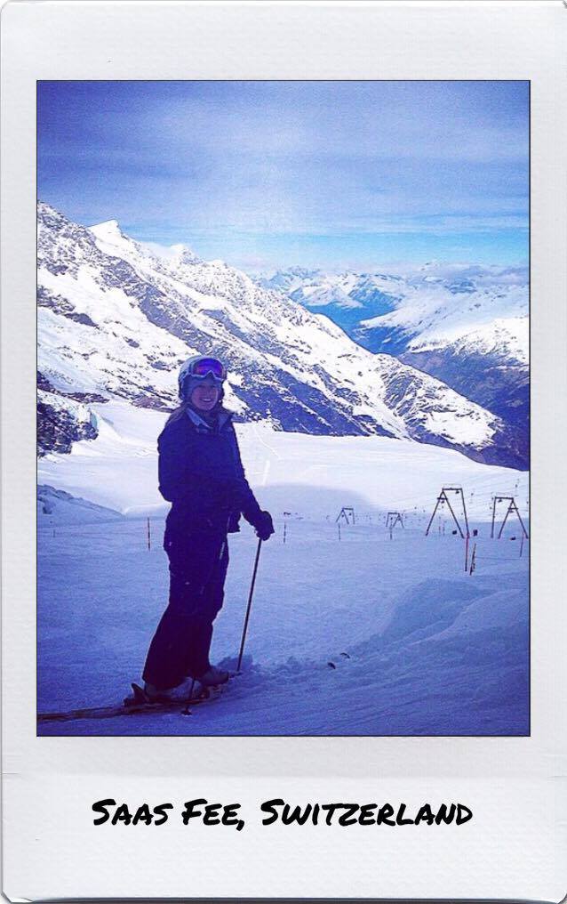 Tara skiing in Saas Fee Switzerland